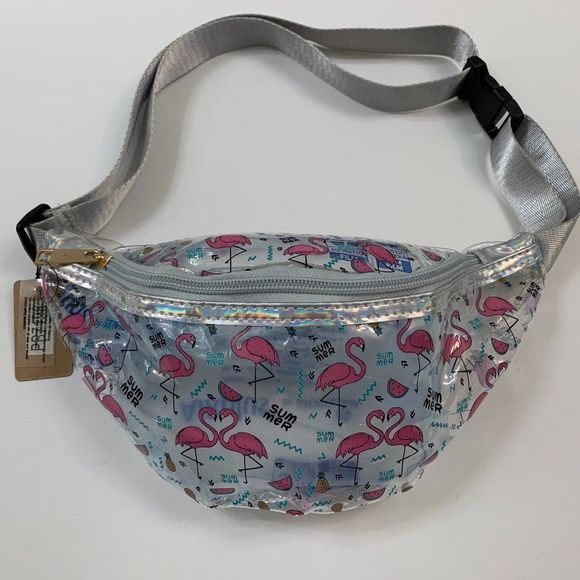 Flamingo Clear Fanny Pack/ Belt Bag- Waterproof - Picture 1 of 10